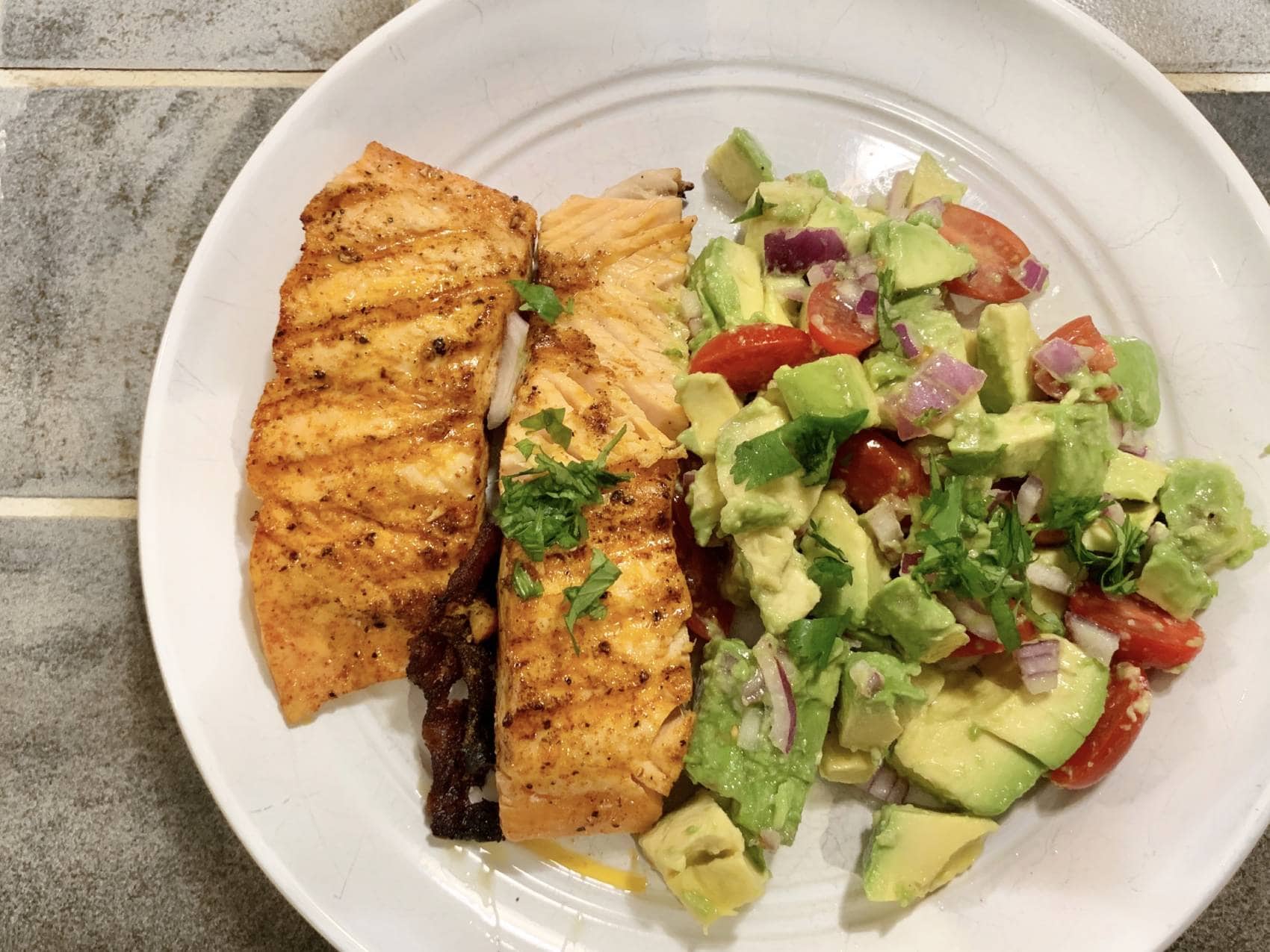 Recipe of the Week Pan Seared Salmon with Avocado Salad Blog golflessons
